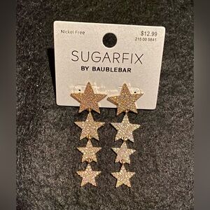 💥Sugarfix by Baublebar Crystal Stars Dangle Earrings Gold Tone💥 NEW